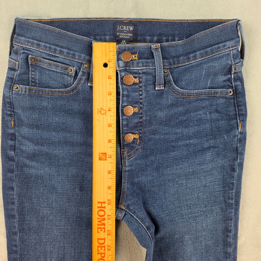 J.Crew 10" High-Rise Skinny Jeans Womens 28 Dark Wash Button Fly BK585 FA22 - Picture 6 of 14